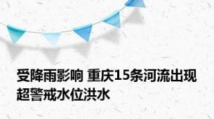 受降雨影响 重庆15条河流出现超警戒水位洪水