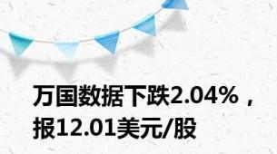 万国数据下跌2.04%，报12.01美元/股