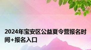 2024年宝安区公益夏令营报名时间+报名入口