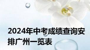 2024年中考成绩查询安排广州一览表