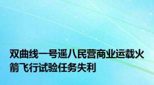 双曲线一号遥八民营商业运载火箭飞行试验任务失利