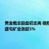 黄金概念股盘初走高 晓程科技、盛屯矿业涨超5%