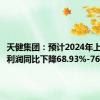 天健集团：预计2024年上半年净利润同比下降68.93%-76.43%