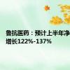 鲁抗医药：预计上半年净利同比增长122%-137%