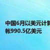 中国6月以美元计算贸易帐990.5亿美元