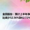 金田股份：预计上半年净利润同比减少52.56%到62.72%