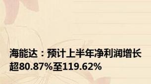 海能达：预计上半年净利润增长超80.87%至119.62%