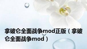 拿破仑全面战争mod正版（拿破仑全面战争mod）