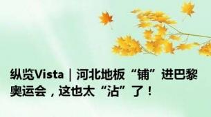 纵览Vista｜河北地板“铺”进巴黎奥运会，这也太“沾”了！