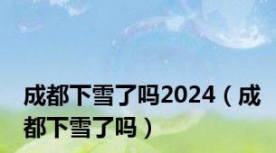 成都下雪了吗2024（成都下雪了吗）