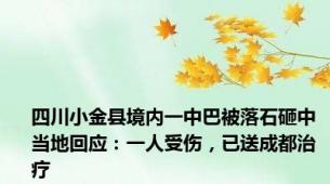 四川小金县境内一中巴被落石砸中 当地回应：一人受伤，已送成都治疗