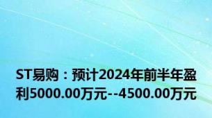 ST易购：预计2024年前半年盈利5000.00万元--4500.00万元