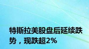 特斯拉美股盘后延续跌势，现跌超2%