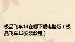 极品飞车13在哪下载电脑版（极品飞车13安装教程）