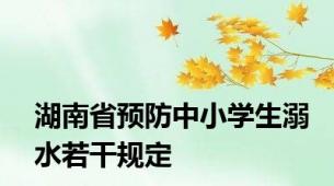 湖南省预防中小学生溺水若干规定