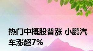 热门中概股普涨 小鹏汽车涨超7%