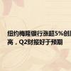 纽约梅隆银行涨超5%创历史新高，Q2财报好于预期