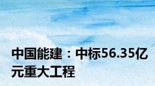 中国能建：中标56.35亿元重大工程