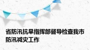 省防汛抗旱指挥部督导检查我市防汛减灾工作