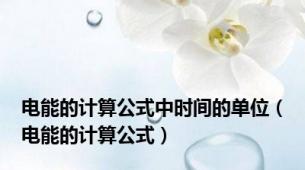 电能的计算公式中时间的单位（电能的计算公式）