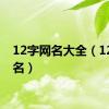 12字网名大全（12字网名）