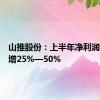 山推股份：上半年净利润同比预增25%—50%