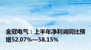 金冠电气：上半年净利润同比预增52.07%—58.15%