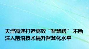 天津高速打造高效“智慧路” 不断注入前沿技术提升智慧化水平