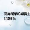 郑商所菜粕期货主力合约跌3%