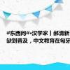 #东西问#·汉学家丨郝清新：从稀缺到普及，中文教育在匈牙利