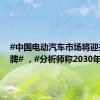 #中国电动汽车市场将迎来大洗牌# ，#分析师称2030年仅七