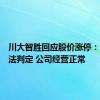 川大智胜回应股价涨停：原因没法判定 公司经营正常