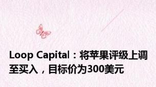 Loop Capital：将苹果评级上调至买入，目标价为300美元