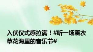 入伏仪式感拉满！#听一场薰衣草花海里的音乐节#