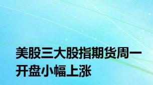 美股三大股指期货周一开盘小幅上涨