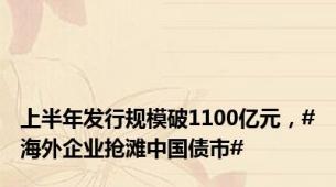 上半年发行规模破1100亿元，#海外企业抢滩中国债市#