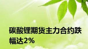 碳酸锂期货主力合约跌幅达2%