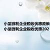 小型微利企业税收优惠政策2022（小型微利企业税收优惠202）