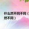 什么然不同不同（什么然不同）