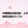 中钢国际业绩快报：上半年净利润同比增长21.71%