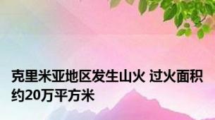 克里米亚地区发生山火 过火面积约20万平方米