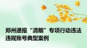 郑州通报“清朗”专项行动违法违规账号典型案例