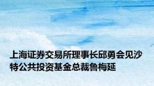 上海证券交易所理事长邱勇会见沙特公共投资基金总裁鲁梅延