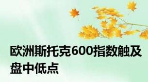 欧洲斯托克600指数触及盘中低点