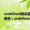 undefined错误是什么意思（undefined）