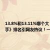 13.8%和13.11%哪个大？《歌手》排名引网友热议！一众