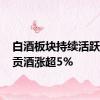 白酒板块持续活跃 迎驾贡酒涨超5%