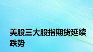 美股三大股指期货延续跌势