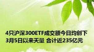 4只沪深300ETF成交额今日均创下3月5日以来天量 合计近235亿元