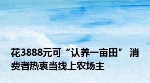 花3888元可“认养一亩田” 消费者热衷当线上农场主